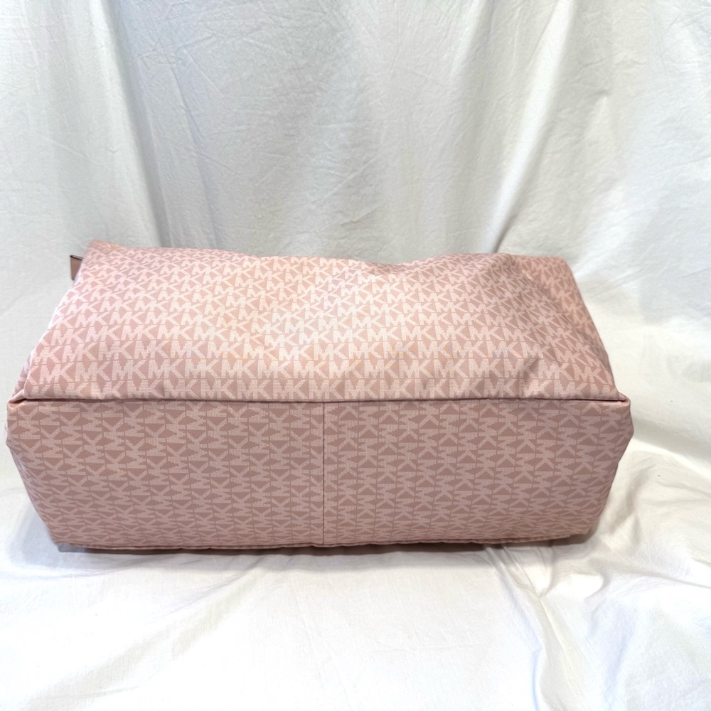Michael Kors Georgia Large Top Zip Tote Bag Signature Print Canvas Smokey Pink - Picture 6 of 15